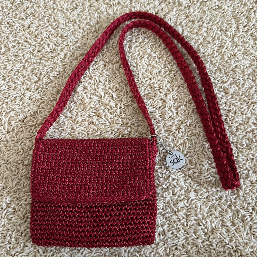 “The Sak” red small crossbody bag
